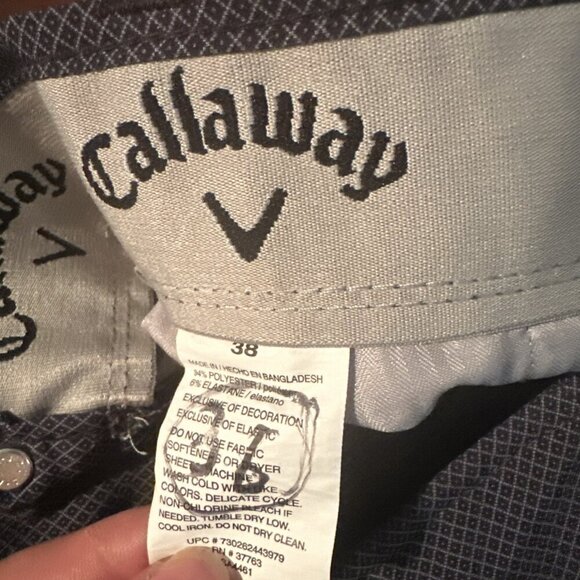 Callaway Men's Golf Active Waistband Men’s Size 38 Blue Grey Geometrical - Picture 9 of 9